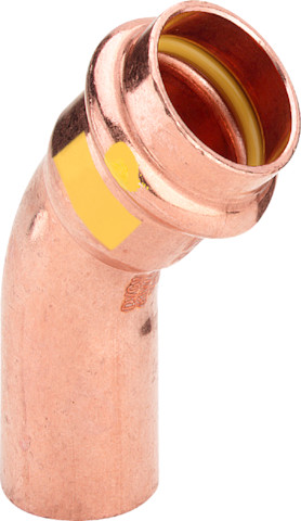 Viega Bogen 45 Grad mit SC Profipress G 2626.1 für Gas in 22mm Kupfer