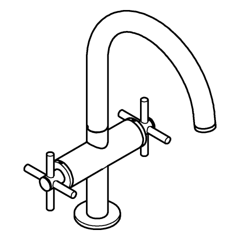GROHE WT-Einlochbatterie Atrio 21144 DN15 L-Size Kreuz-Griff cool sunrise geb