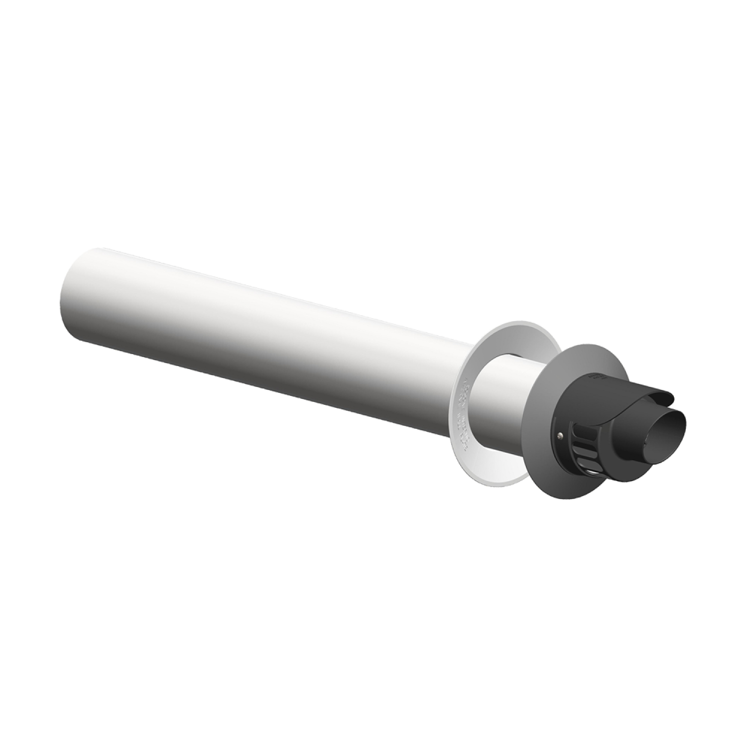 MHG Außenwandanschluss 851mm DN60/100 mit Außen-Innenwandrosette, Windschutz