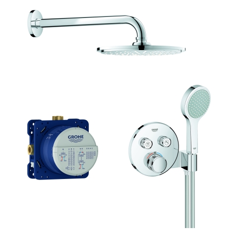 GROHE UP-Duschsys. GrohthermSmartControl 34743 runde Form mit THM/KB/HB chrom