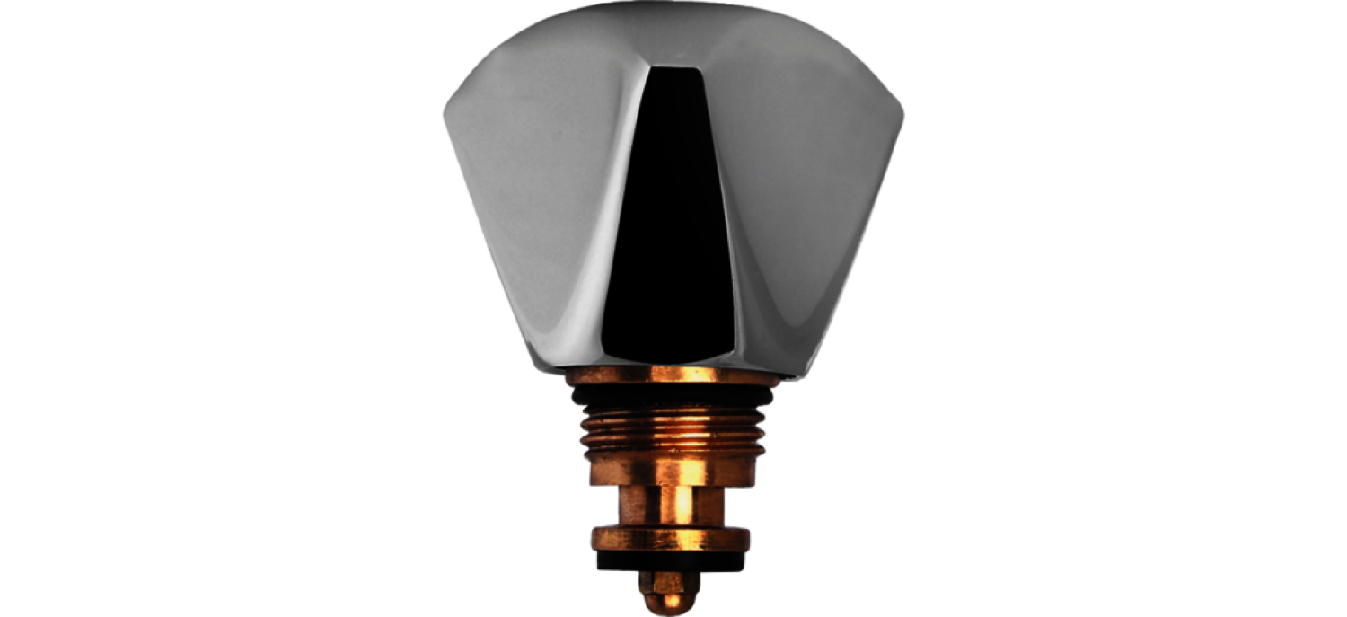 Sanitär-Oberteil 3/8" warm mit Dreikanthaubengriff Metall Sanitär-Oberteil 3/8" warm mit Dreikanthaubengriff Metall