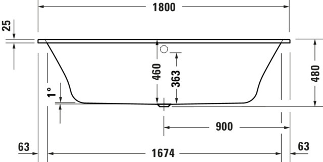 Duravit Qatego BW 1800x800mm Einbau Acryl,Rückenschr.2 Variabel, Weiß