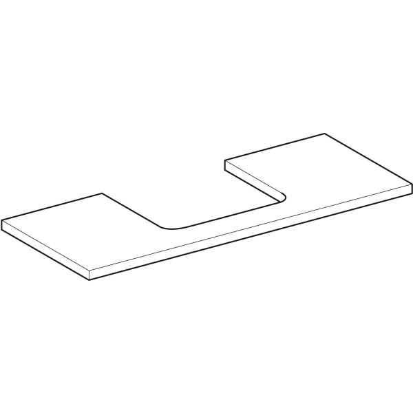 Geberit ONE WT-Platte, Ausschnitt mi. für AWT 120x3x47cm, Eiche