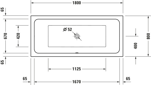 DU D-Code 2.0 BW, 1800x800mm, Einbau 2 Rückenschrägen, Weiß