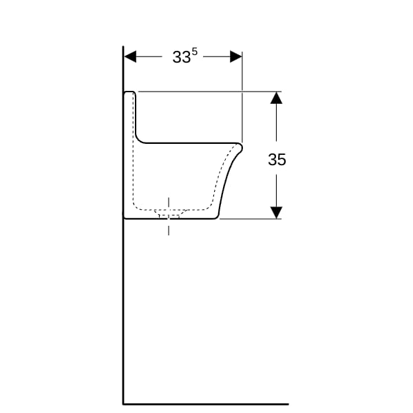 Geberit Publica Ausgussbecken f. Klapprost 45x36x33,5cm, ohne Überlauf, weiß