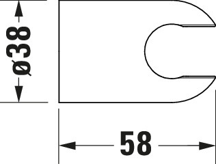 DU Brausehalter konisch 38x58 Schwarz Matt