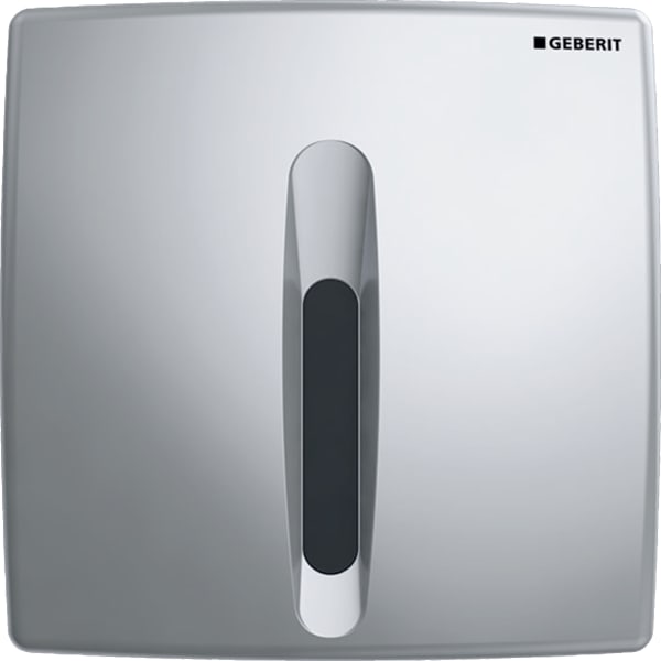 Geberit UR-Strg. mit elektron. Spülauslösung Netzbetr. Abdeckpl. eckig aus Kst., chrm