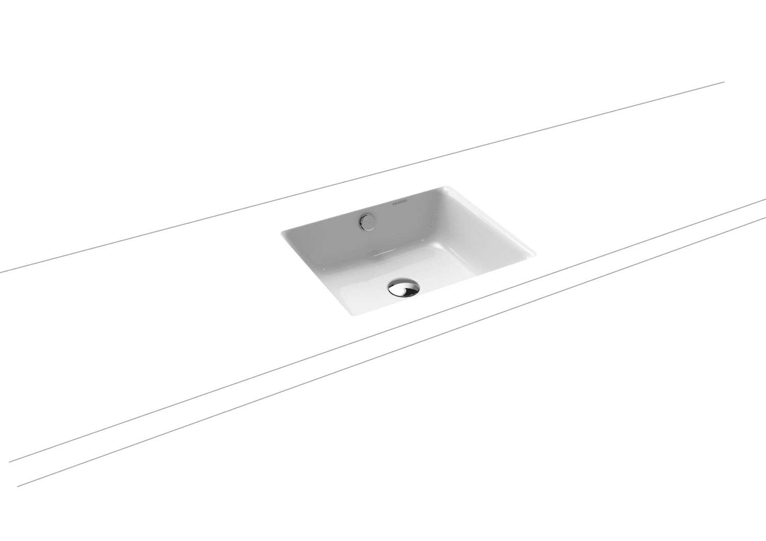 KA WB PURO UNTERBAUWASCHTISCH Mod.3159, 460x385mm,alpinweiß,PEFF,AD,mÜL,chr