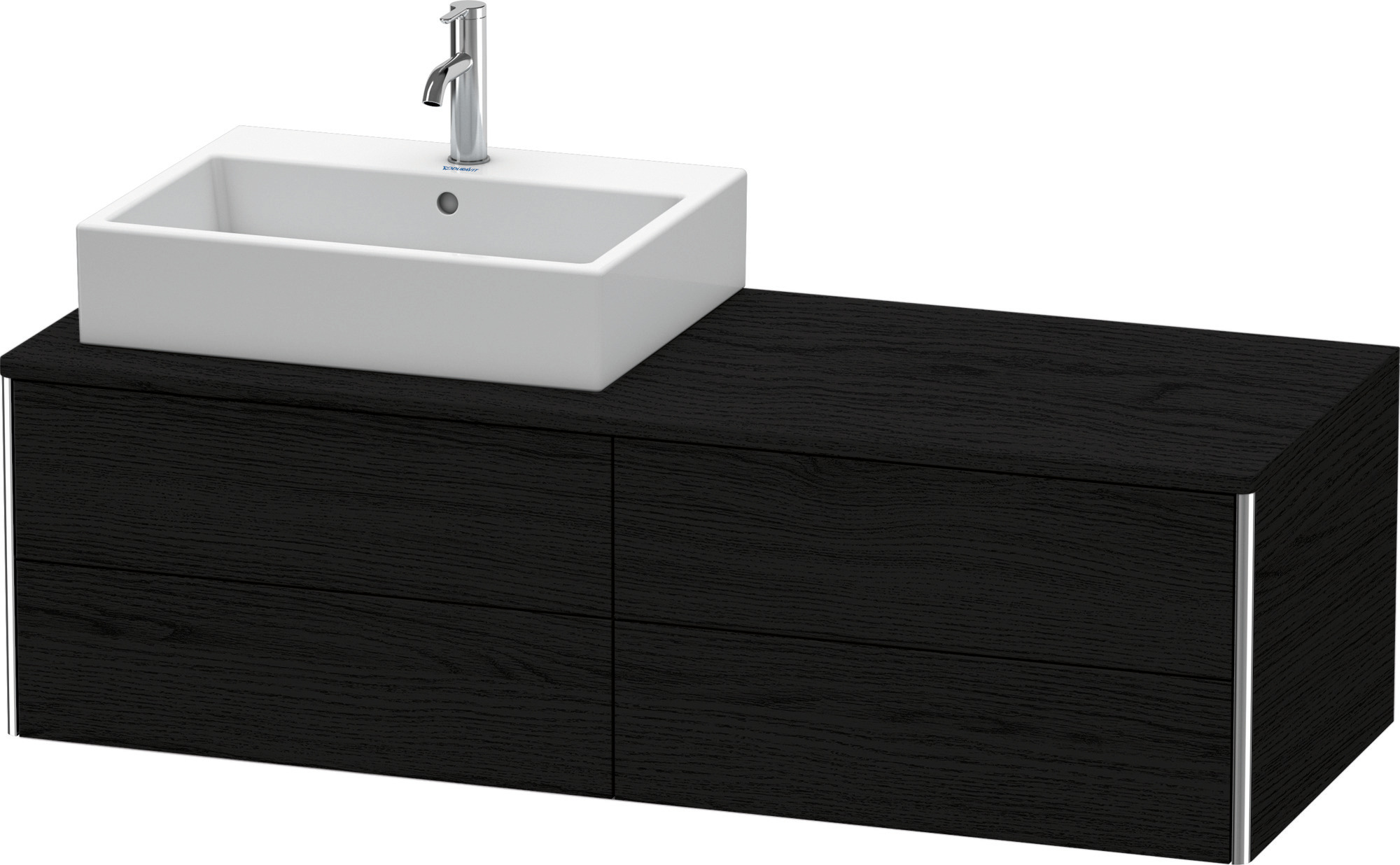 Duravit WTU XSquare, 4 SK, wandh, Becken li 400x1400x548mm, Eiche Schwarz,