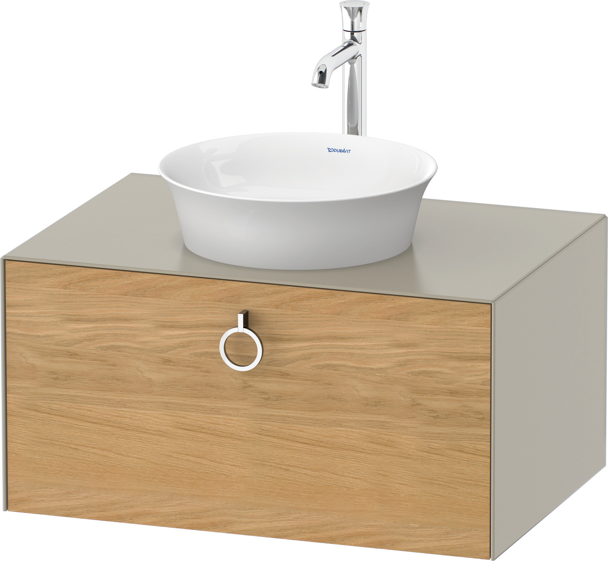Duravit WTU wandh. White Tulip,1 Ausz.,mit Griff,408x800x550,Eiche N.M./Taupe Sdm
