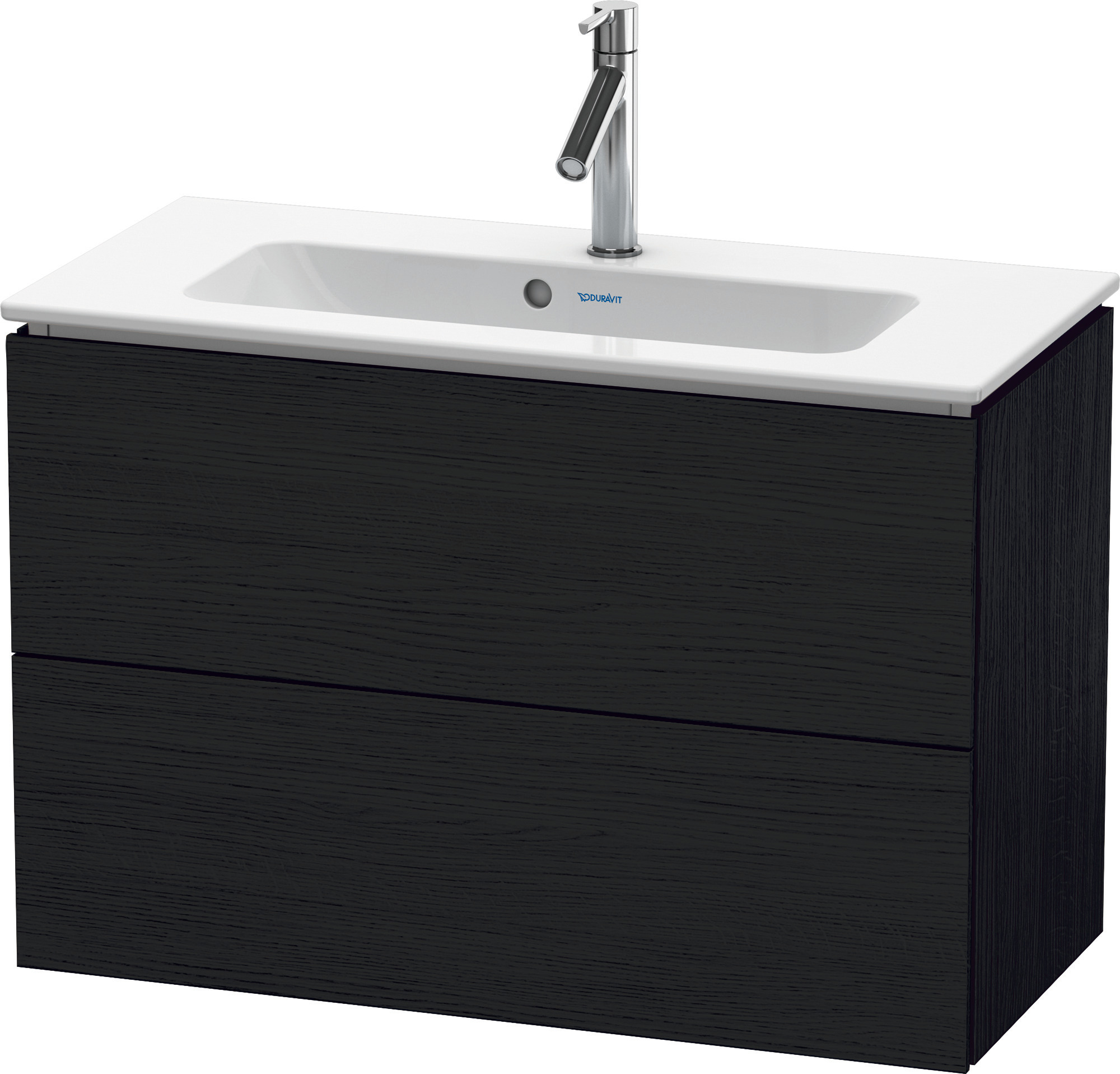 Duravit WTU Compact L-Cube 550x820x391mm 2 Schubkästen, Eiche Schwarz