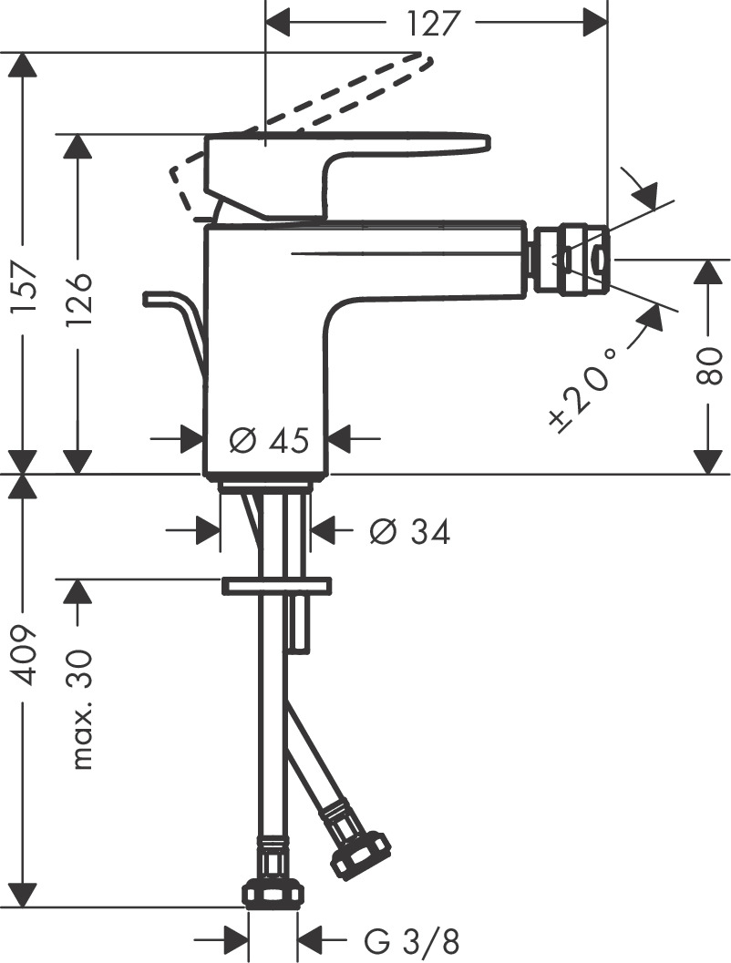 Hansgrohe Bidetmischer Vernis Blend chrom 