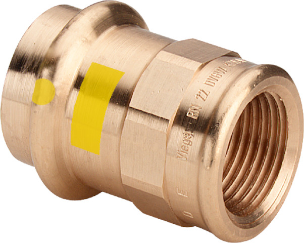 Viega Übergangsstück mit SC Profipress G 2612 für Gas in 15mm x Rp1/2 Rotguss