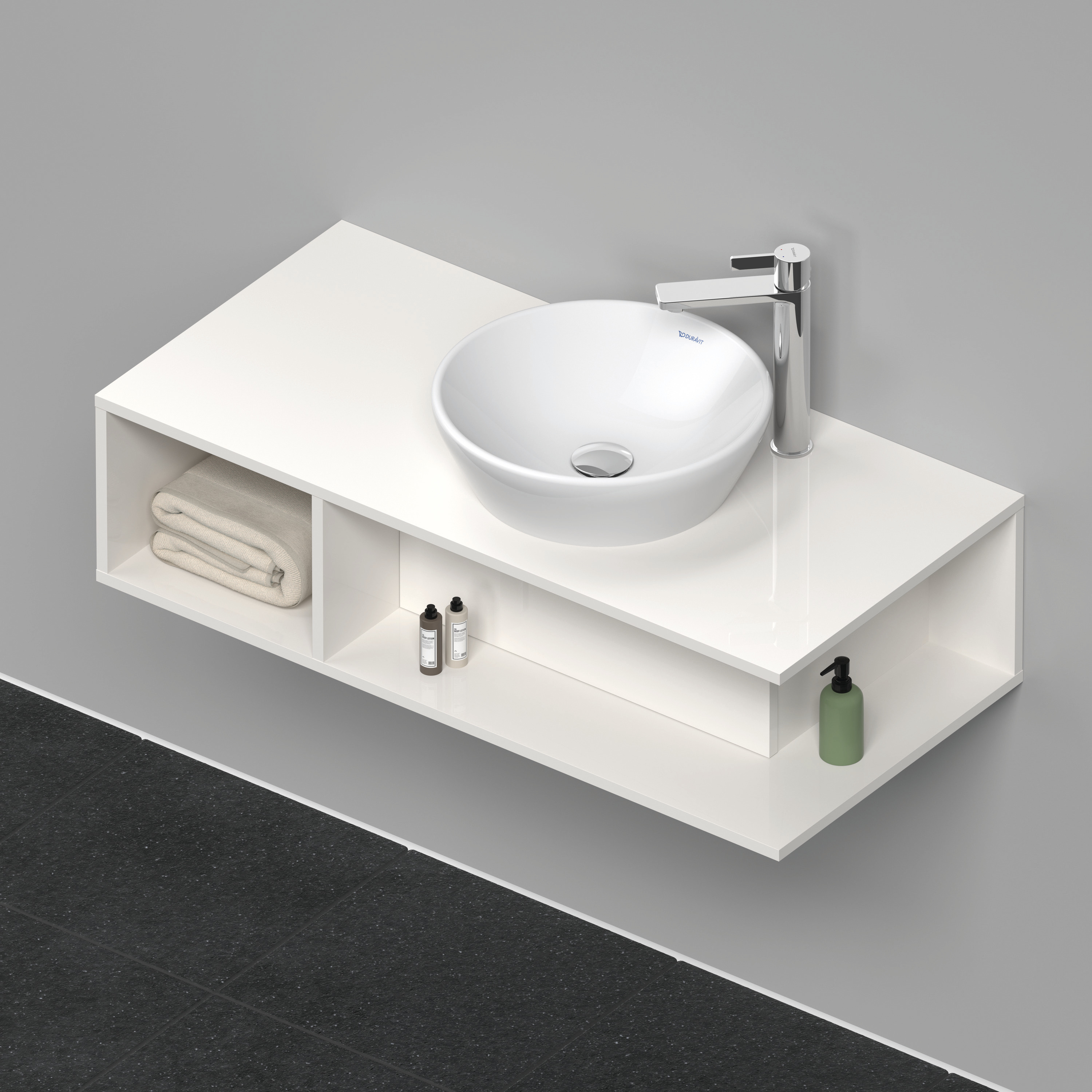 Duravit D-Neo WTU wandh.,1 offenes Fach l., 260x1000x480mm, Weiß Hochglanz