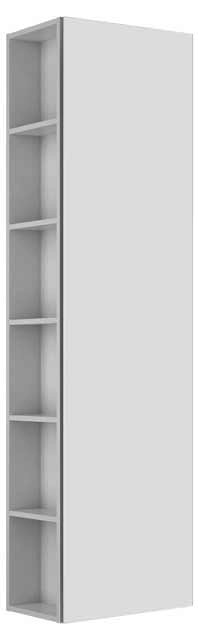 KEUCO HS Seitenregal links X-Line 33131, 1-trg. Anschl. r. 480x1750x300mm vulk.