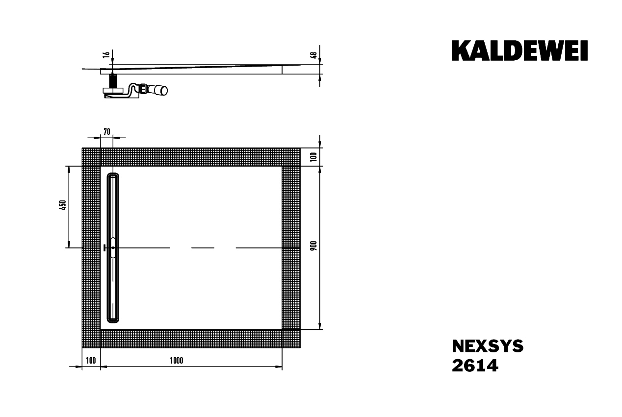 KA DW NEXSYS Mod.2614,900x1000mm, alpinweiß matt,Secure Plus