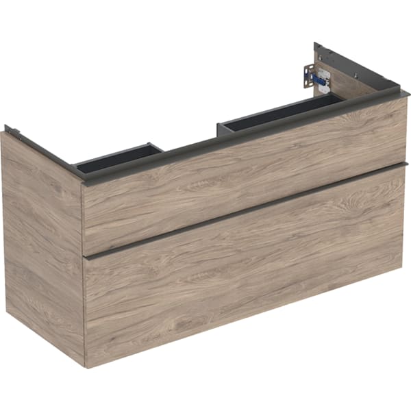 Geberit iCon Unterschrank für WT, 2 Schubl. 118,4x61,5x47,6cm, Nussbaum hi./Gr. Lava Geberit iCon Unterschrank für WT, 2 Schubl. 118,4x61,5x47,6cm, Nussbaum hi./Gr. Lava