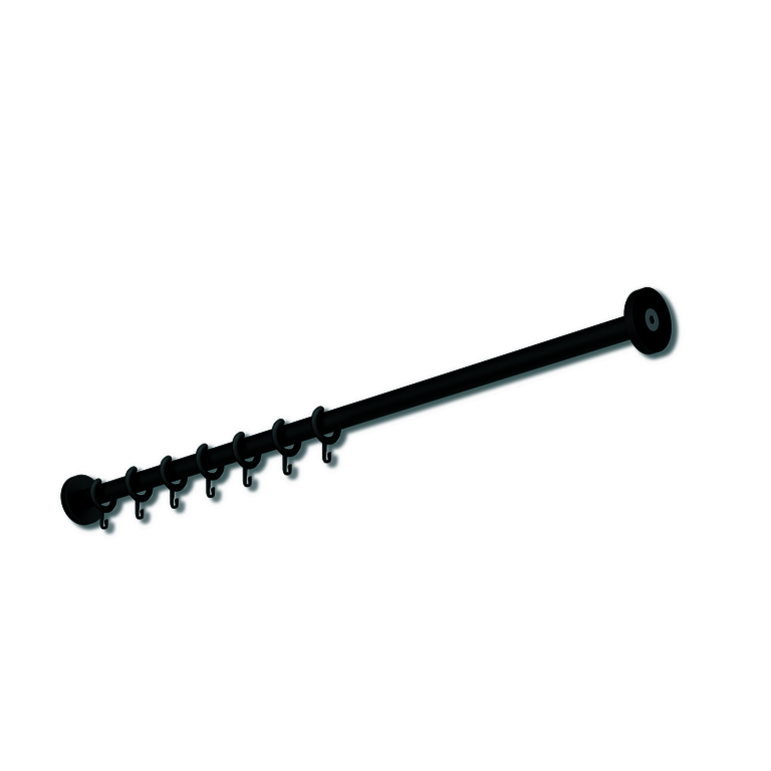 HEWI VH-Stange, d:25, L:1000, 10 Ringe, pulverbeschichtet schw tiefmatt