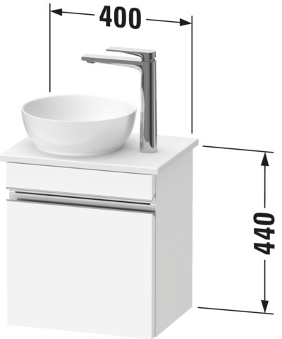 Duravit Sivida WTU 400x440x325mm, Tür 1 L,f. Kons. m. ASB,Chrom/Weiß Matt