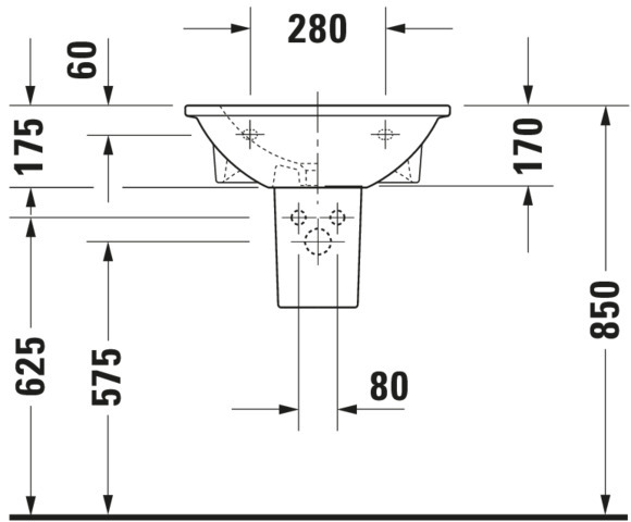 DU Waschtisch Darling New 550 mm mit ÜL, mit HLB, 1 HL, weiß WonderGliss