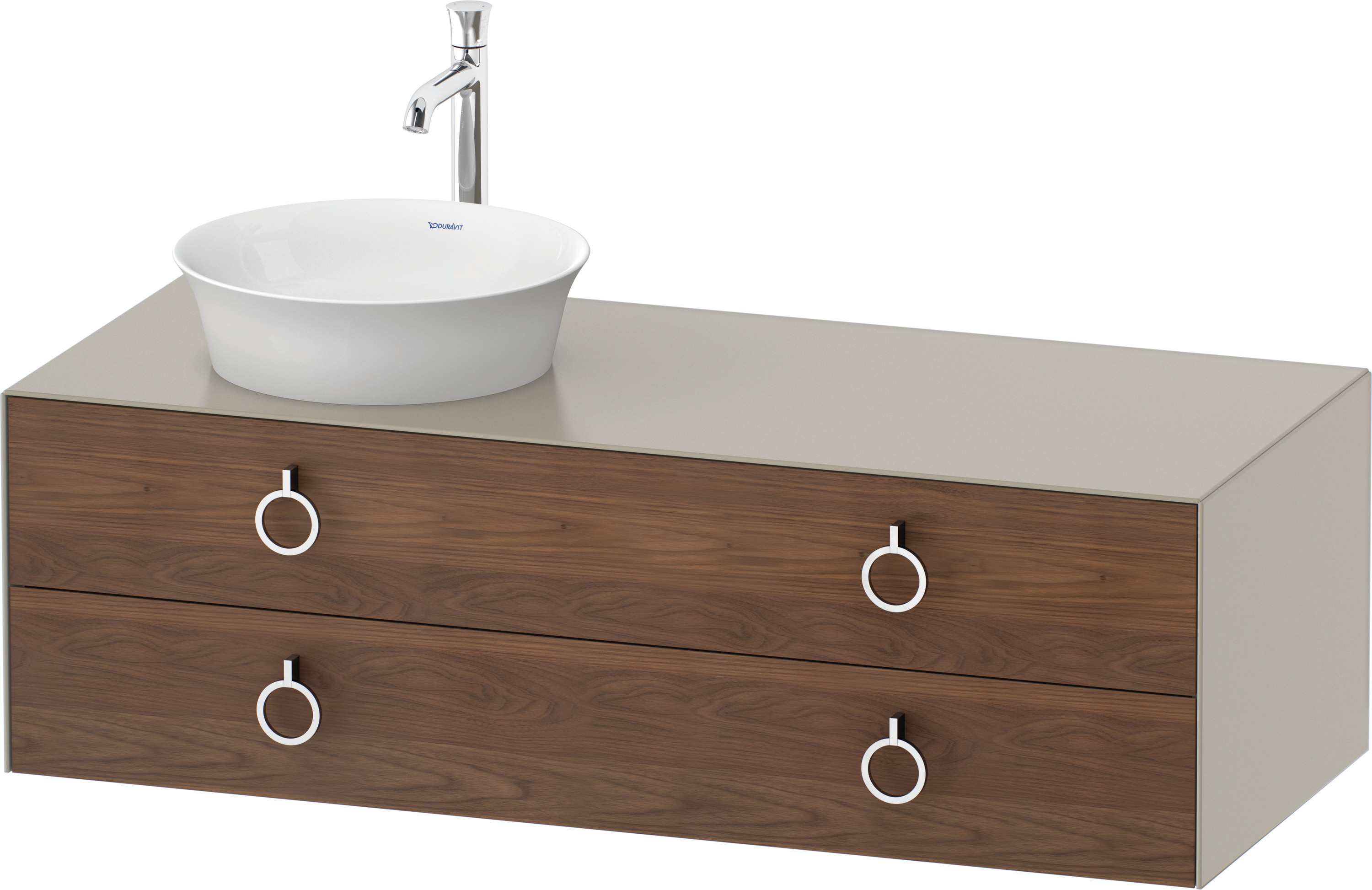 Duravit WTU wandh.White Tulip,2Schk.,m.Griff Aus.l,408x1300x550,A.Nussb.M./Taupe Sdm