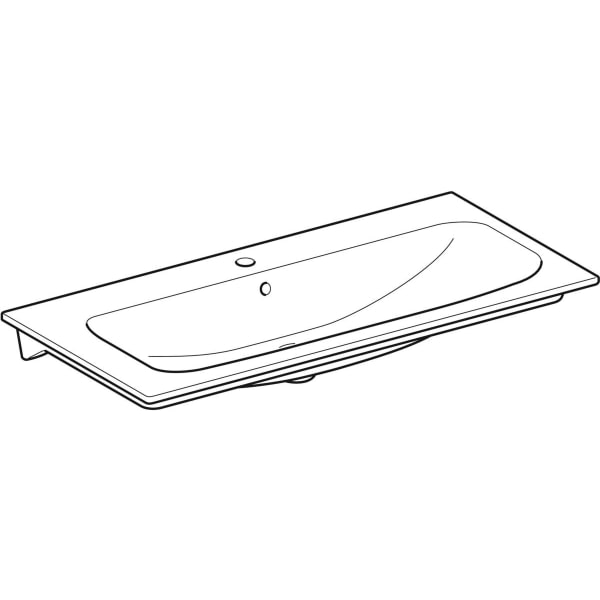 Geberit Renova Plan Möbelwaschtisch, 100x48cm m. Hl., m. Ül., weiß