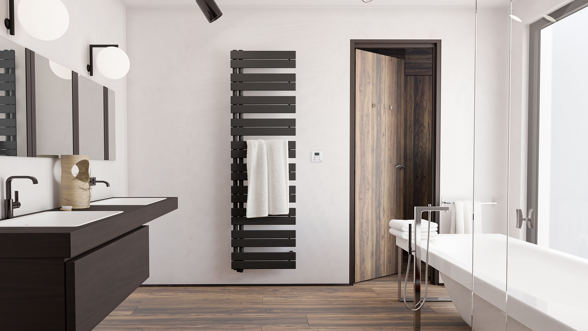 Zehnder Design-HK Roda Duo, rechts, elektr. ROIR-180-60/GD 1887x75x550, RAL 1035