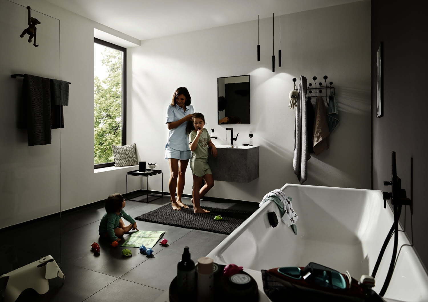 Hansgrohe Wannenmischer Unterputz Finoris F-Set Sicherungskombination mattschwarz