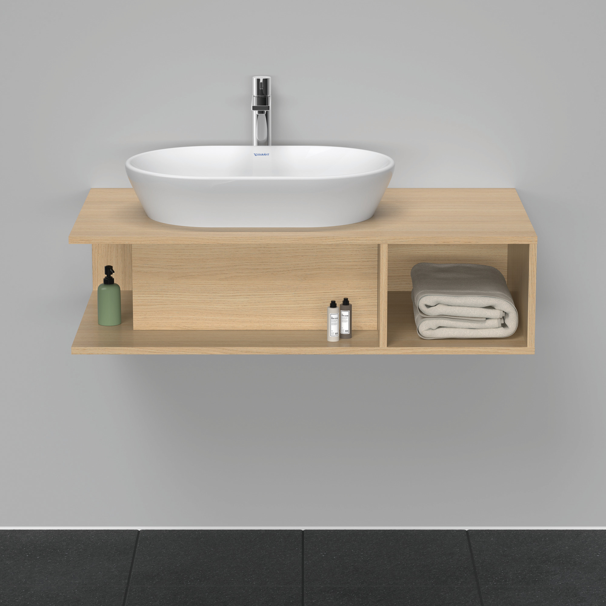 Duravit D-Neo WTU wandh.,1 offenes Fach r., 260x1000x550mm, Eiche Natur