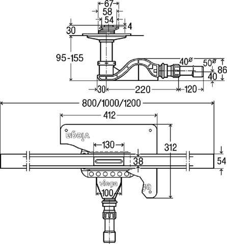 Viega Duschrinne Advantix Cleviva 4981.10 in 1000mm