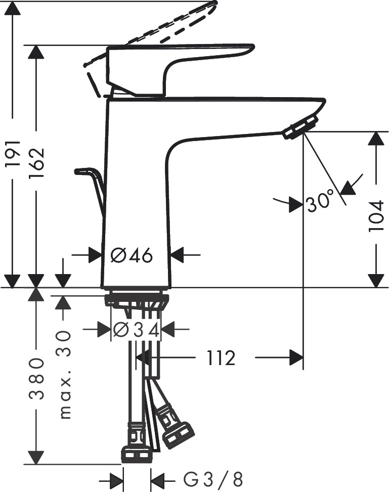 Hansgrohe Waschtischmischer 110 Talis E chrom 