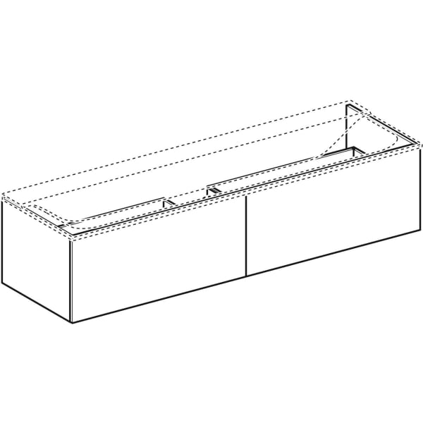 Geberit Xeno2 Unterschrank f. WT aus VARICOR mit zwei Hl., 159,5x35x47,3cm, weiß