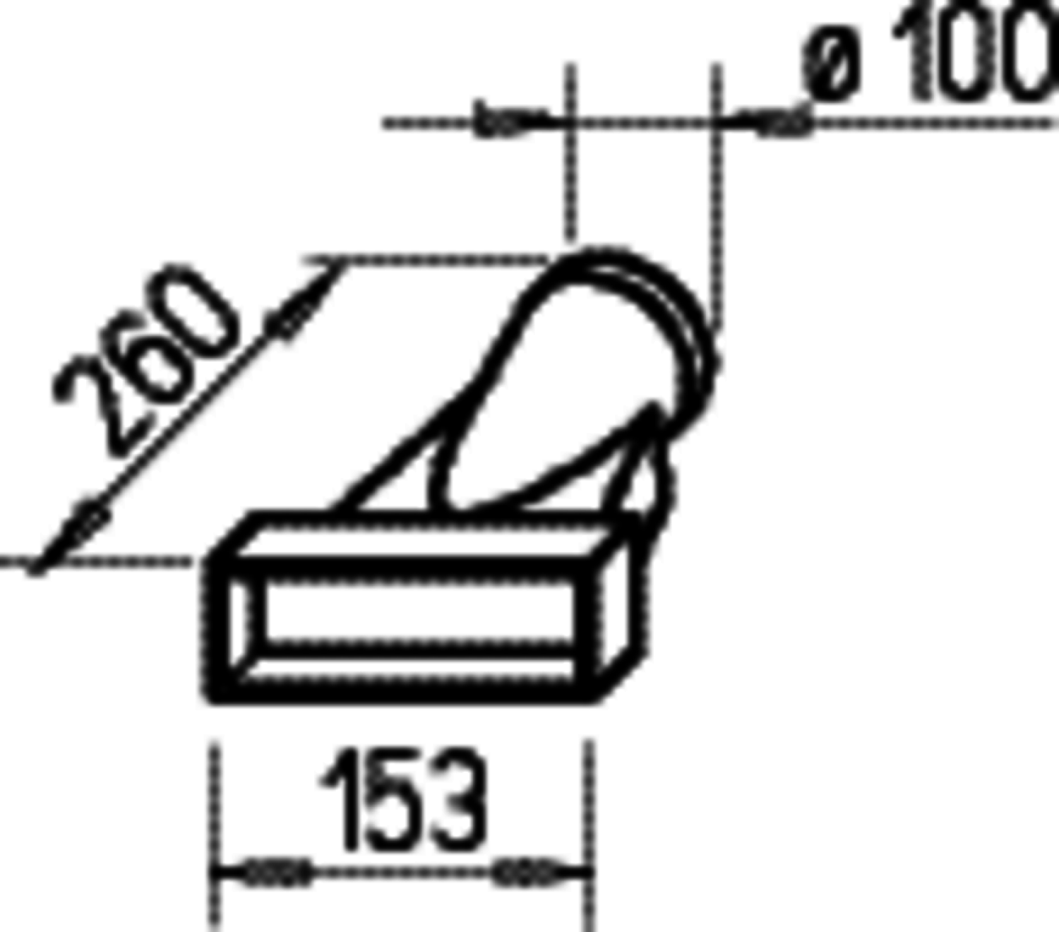 Helios FK-Ü 100/150 Übergang von Rohr DN 100 auf Flachkan. 150x50, Stahl verz.