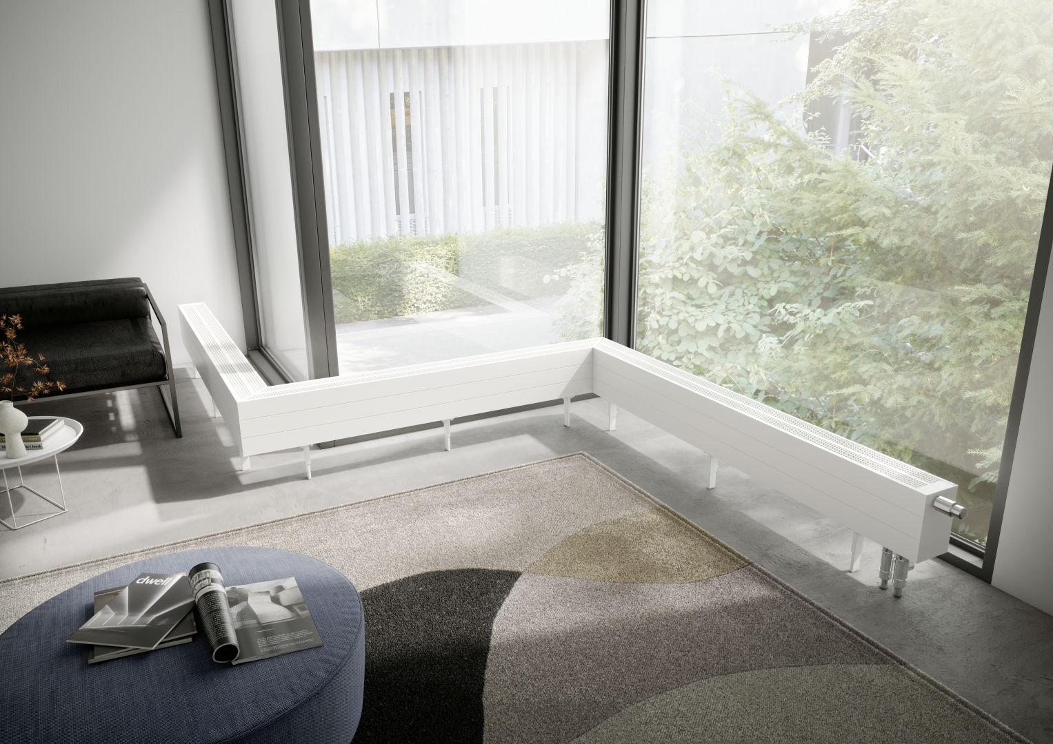 Kermi V-Kon S Typ22 BH210x133x1800mm QN1681,RAL9016,6 bar,m.Abd,Vent. re