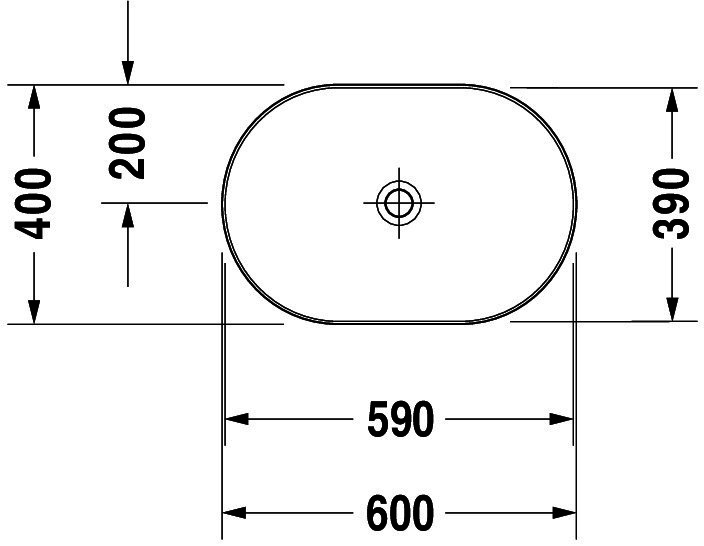 DU Aufsatzbecken Luv 600mm o.ÜL, o.HLB, grau seidenmatt