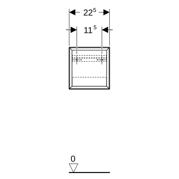 Geberit Wandbox quadratisch 22,5x23,3x13,2cm, weiß matt