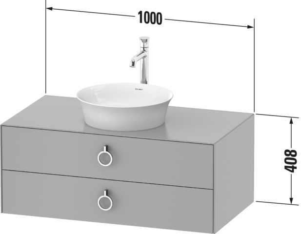 Duravit WTU wandh.White Tulip,2Schk.,m.Griff 408x1000x550,Eiche N.M./Graphit HGL