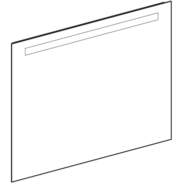 Geberit Option Basic Lichtspiegel, eckig Beleuchtung oben, 90x70x3cm, alu. elox
