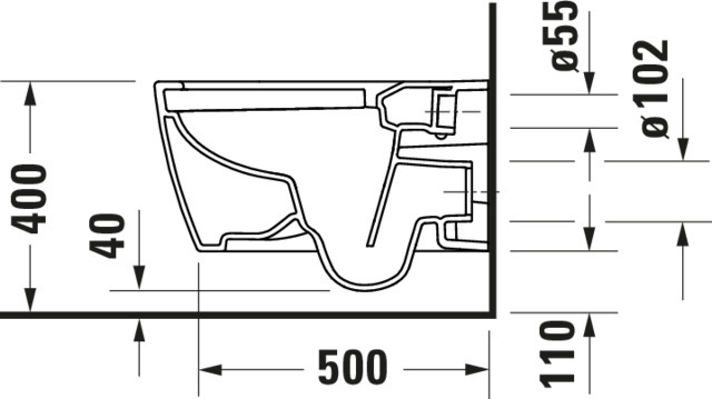 DU ME by Starck WWC Tiefsp.,570mm,Riml. verdeckte Befestigung, Weiß Seidenmatt