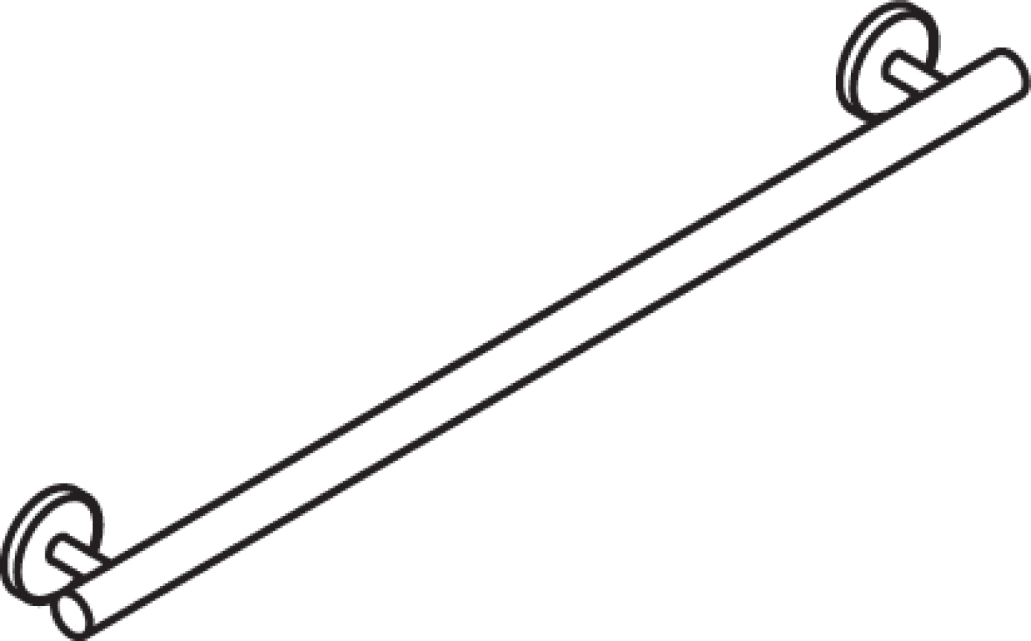 HEWI Haltegriff, L:600mm, d:33mm, Kst., unifarben reinweiß