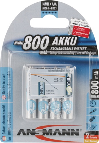 Akkuzelle maxE 1,2 V 800 mAh R03-AAA-Micro HR03 4 4St./Blister Akkuzelle maxE 1,2 V 800 mAh R03-AAA-Micro HR03 4 4St./Blister