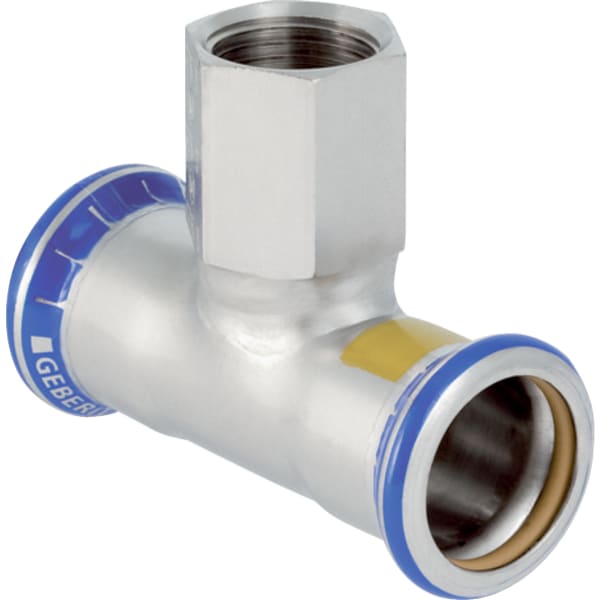 Geberit Mapress Edelstahl T-Stück mit IG (Gas) d88,9-Rp2-88,9