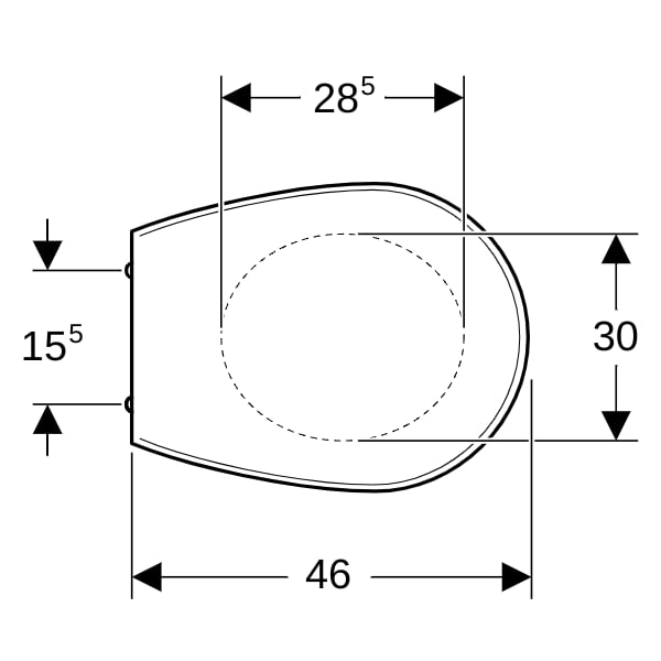 Geberit Renova WC-Sitz, Befestigung von unten universal, manhattan