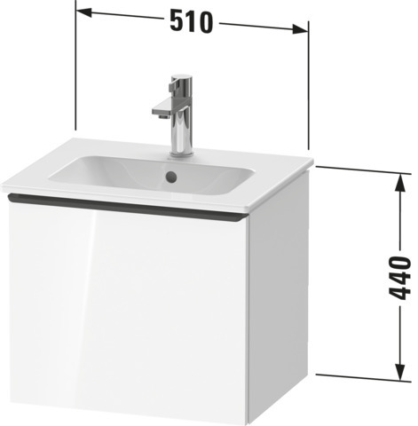 Duravit D-Neo WTU,Wdh,Ausz:1,Griff:Bronze Geb 510x402x440mm,Betongrau Matt,Dekor
