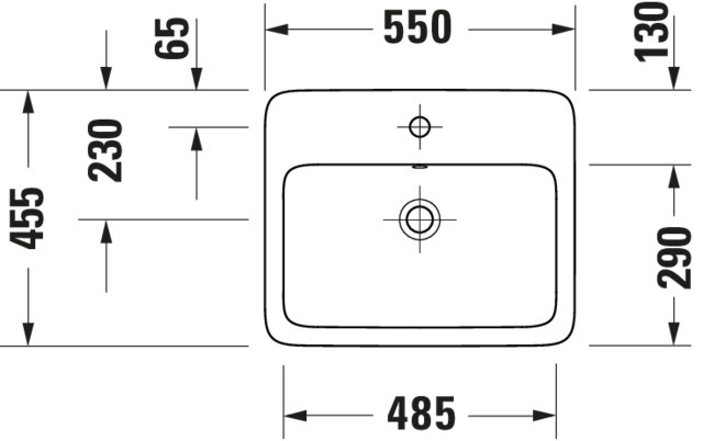 Duravit Qatego EinbauWT 550mm, geschliffen mit HLB, HL 1, mit ÜL, Weiß HG