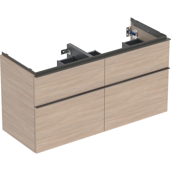 Geberit iCon Unterschrank für DWT, 4 Schubl. 118,4x61,5x47,6cm, Eiche/Gr. Lava