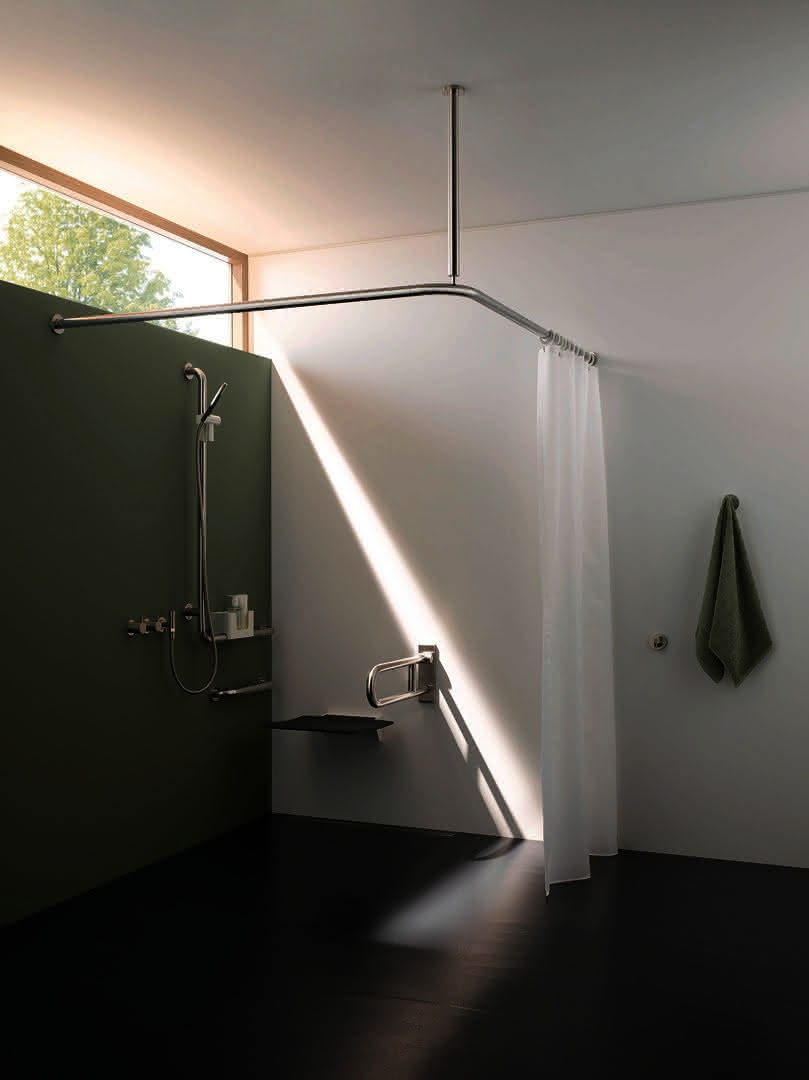 HEWI Ablagebox auf HEWI Stangensystem, LifeSystem lichtgrau