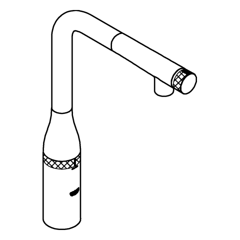 GROHE SPT-Batterie Essence Smart Control 31615 L-Ausl. azb. Spülbrause supersteel