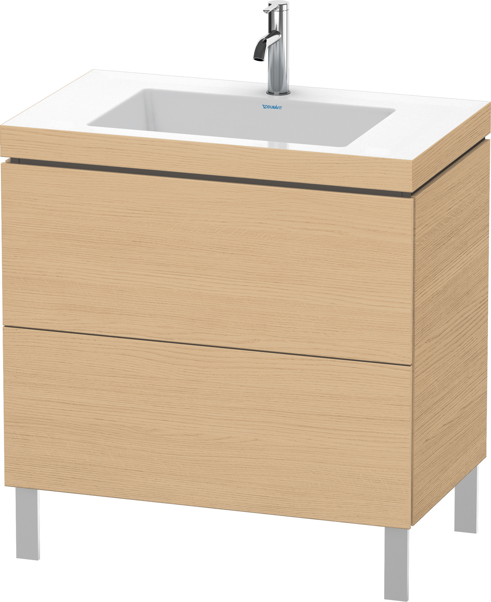 Duravit WTU L-Cube m. Vero Air 698x800x480mm 1 HL, 2 Auszüge, Eiche Natur