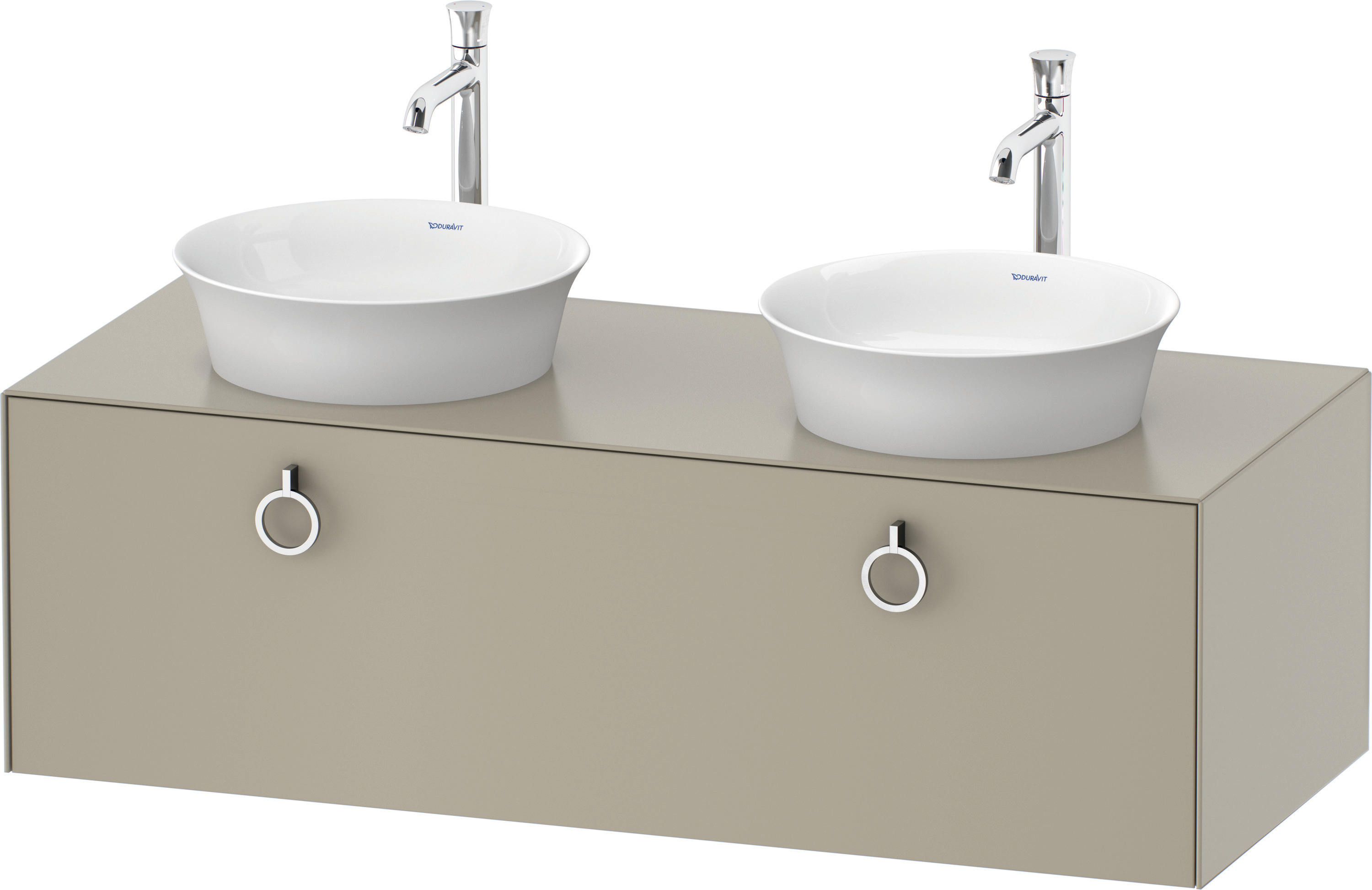 Duravit WTU wandh.White Tulip,1 Aus.,m.Griff Aus.b,408x1300x550,Taupe Seidenmatt